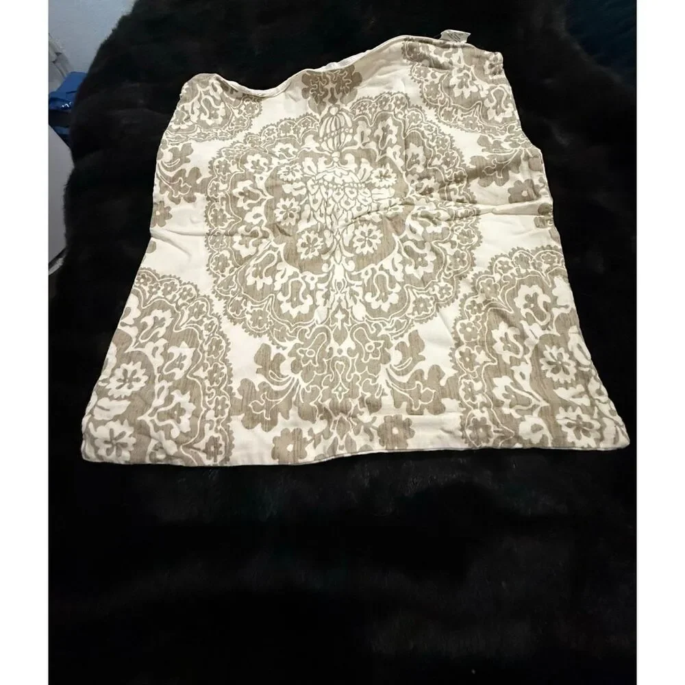 Pottery Barn pillow sham cover euro tan floral 24x24